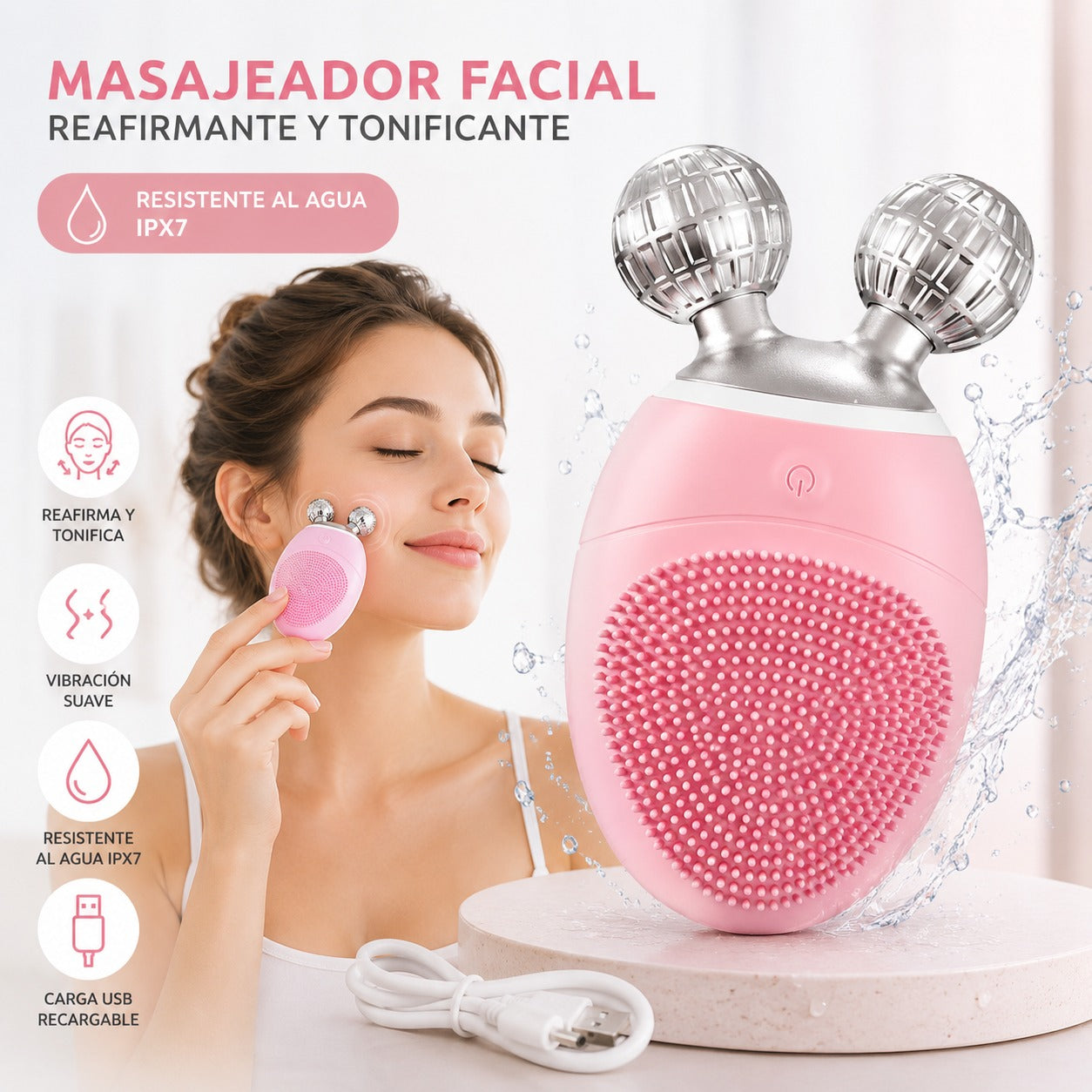 Cepillo Facial Eléctrico Vibratorio — Limpieza Profunda